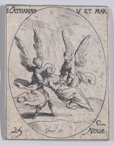 Ste. Catherine, vierge et martyre (St. Catherine, Virgin and Martyr), November 25th, from "Les Images De Tous Les Saincts et Saintes de L'Année" (Images of All of the Saints and Religious Events of the Year) by Jacques Callot, print, 1636