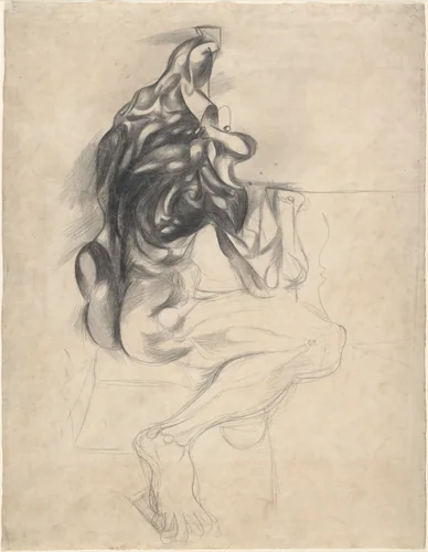 Untitled (Écorché, After Pierre Puget) by Arshile Gorky, drawing, 1932