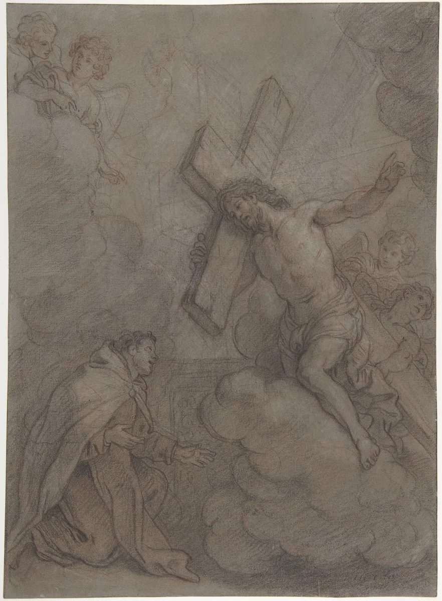 The Vision of St. John of the Cross by Charles de La Fosse, drawing, 1645-1716