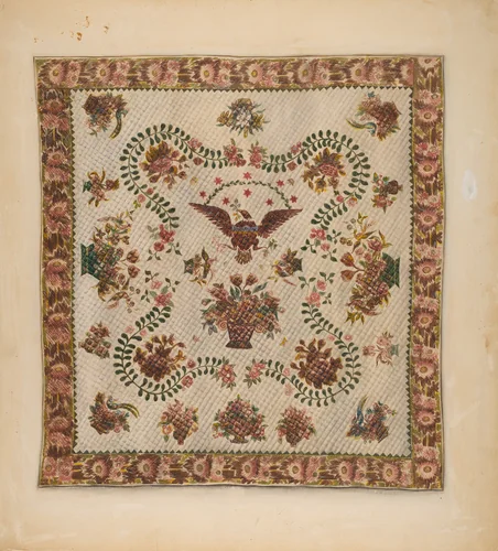 Quilt by Charles Bowman, index of american design, 1937