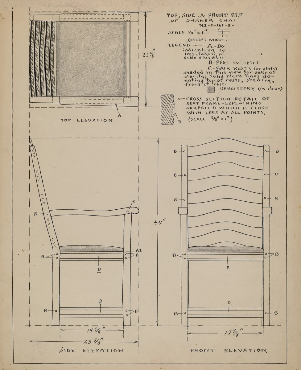 Chair by Francis Law Durand, index of american design, 1935-1942