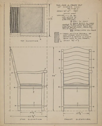 Chair by Francis Law Durand, index of american design, 1935-1942