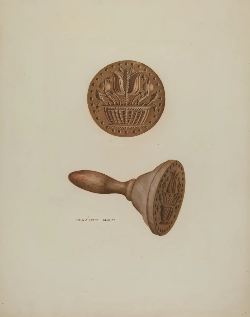 Pa. German Butter Mold by Charlotte Angus, index of american design, 1938