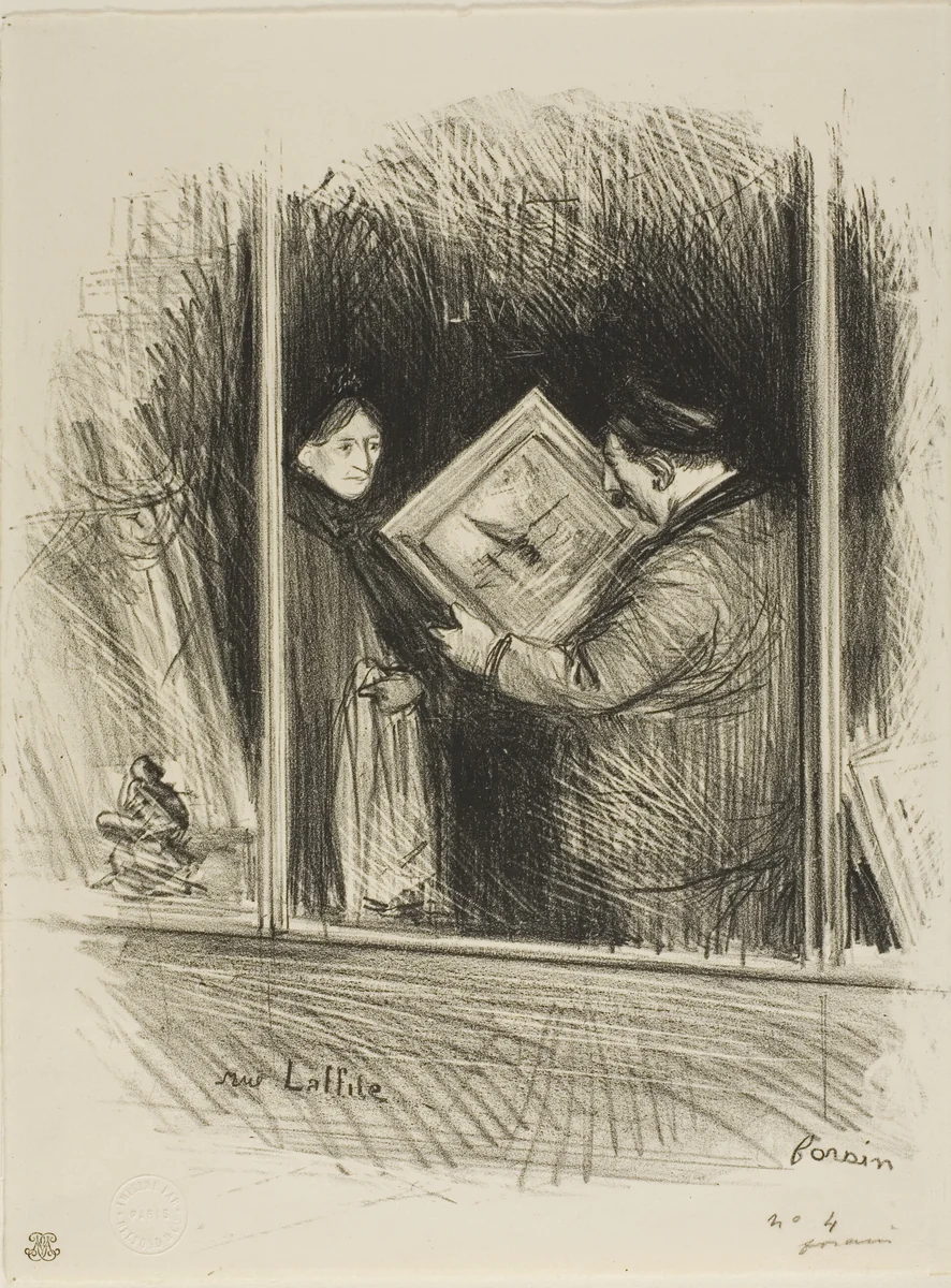 Laffitte Street by Jean-Louis Forain, print, 1887-1897