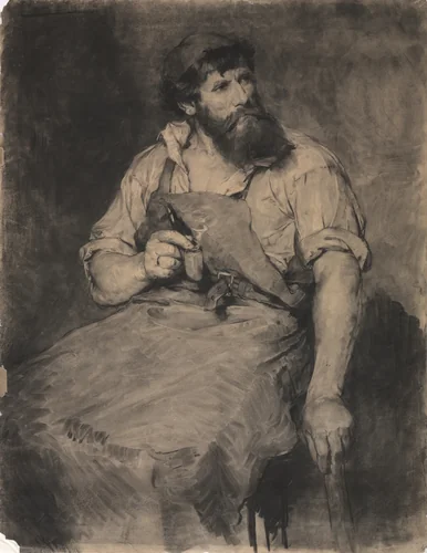 Smithy, study for "Das Gericht" by Samuel H. Crone, drawing, 1883