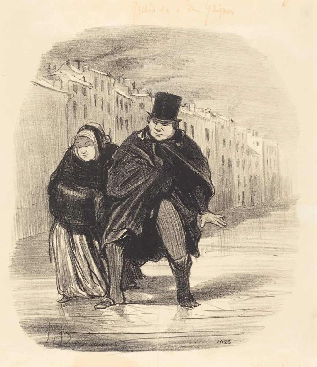 Tu m'reprendras encore... a aller souhaiter... by Honoré Daumier, print, 1848