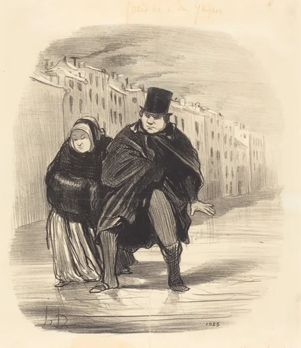 Tu m'reprendras encore... a aller souhaiter... by Honoré Daumier, print, 1848