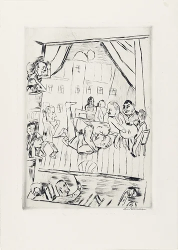 Wrestlers (Die Ringer) from the portfolio New European Graphics, 5th Portfolio: German Artists, 1921 (Neue Europäische Graphik, 5. Mappe: Deutsche Künstler, 1921) by Max Beckmann, print, 1921