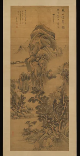 Spring Mountains over Warm Greenery by Dong Qichang, painting, 1630