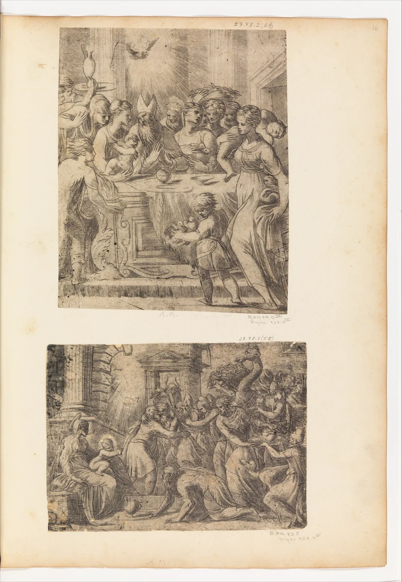 The Adoration of the Magi by Andrea Schiavone, print, 1537-1551