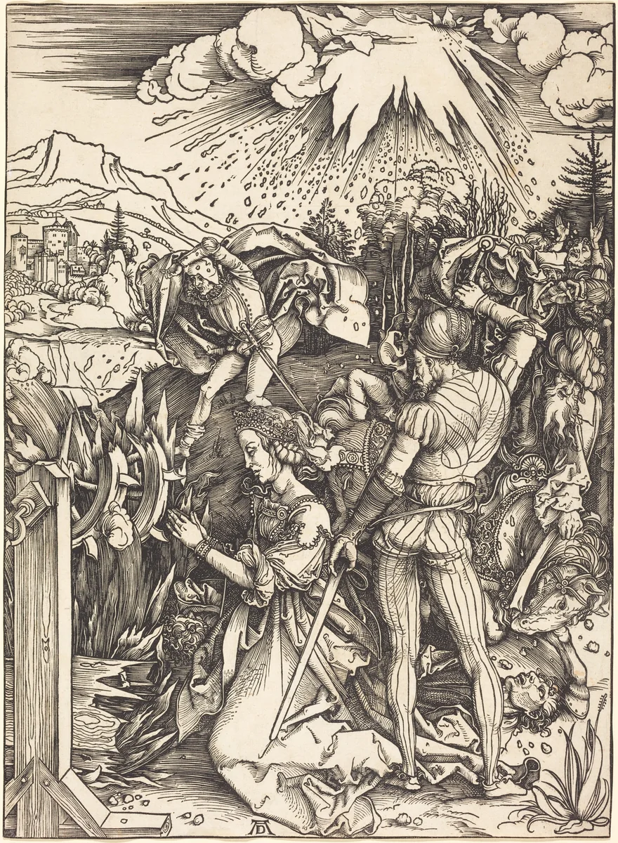 The Martyrdom of Saint Catherine by Albrecht Dürer, print, 1497-1499