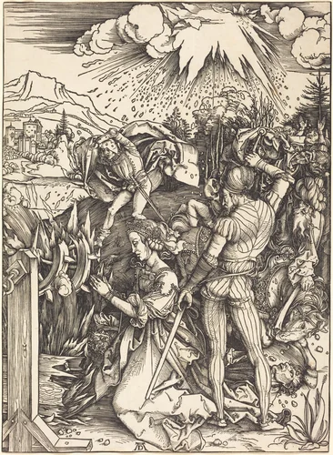 The Martyrdom of Saint Catherine by Albrecht Dürer, print, 1497-1499