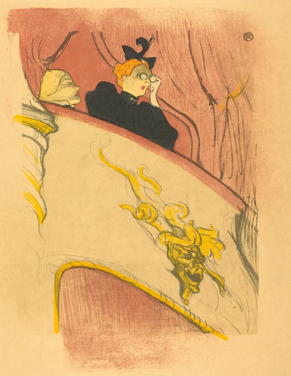 Loge with the Gilt Mask (La loge au mascaron doré) by Henri de Toulouse-Lautrec, print, 1893