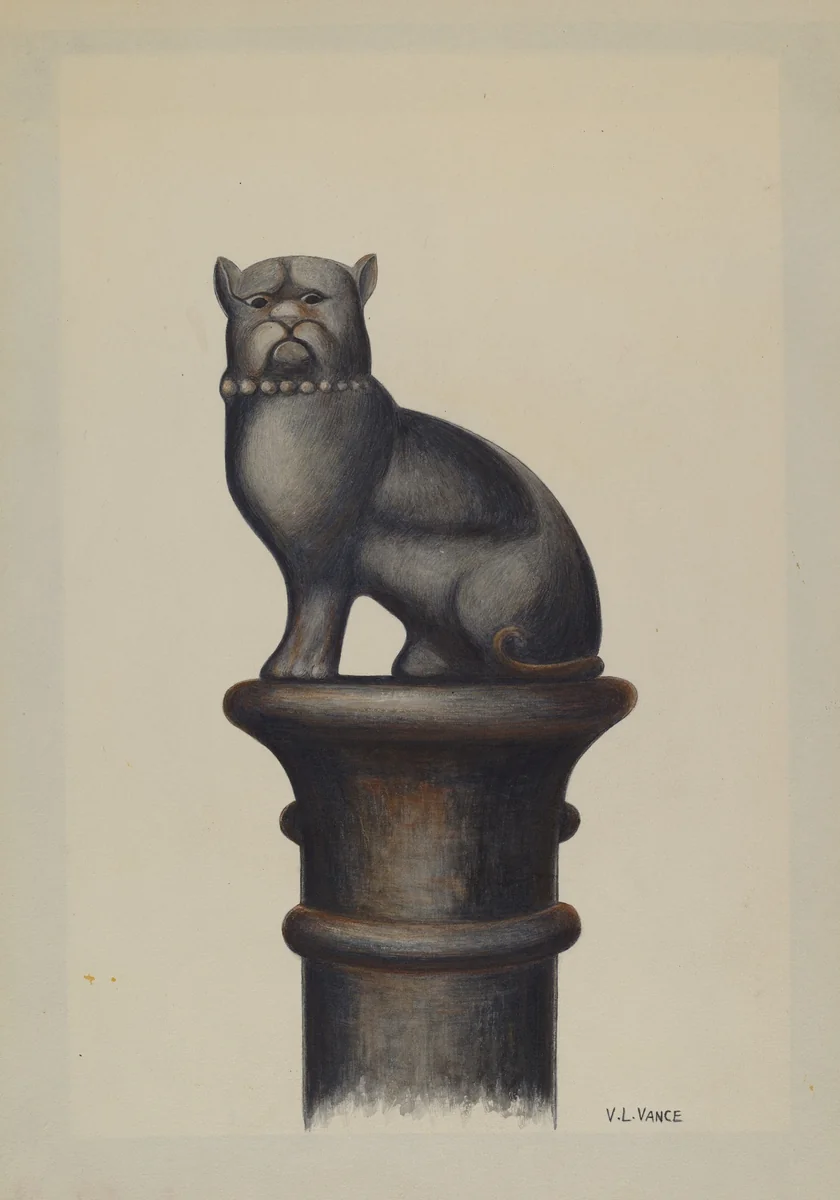 Cast Iron Hitching Post by V.L. Vance, index of american design, 1941