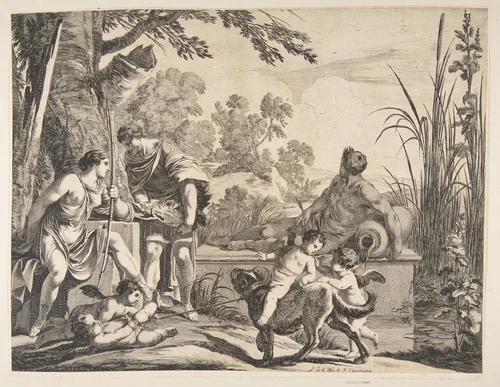 Meleager and Atalanta by François Chauveau, print, 1643