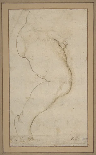 Study of the Right Leg of a Male Child by Raphael, drawing, 1483-1520
