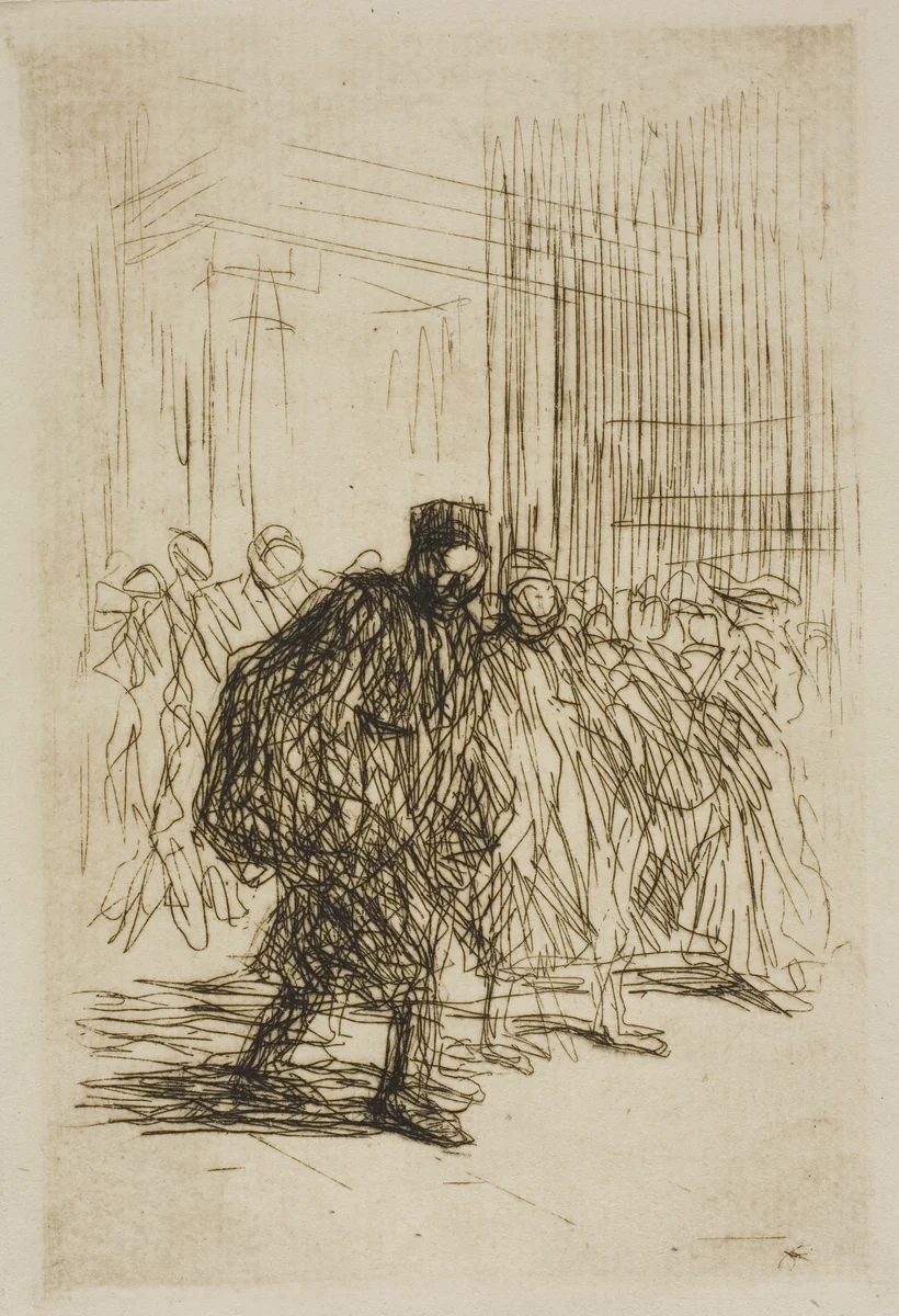 In the Corridors of the Court House by Jean-Louis Forain, print, 1908