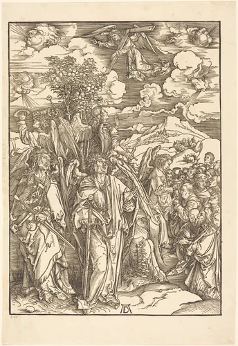 The Four Angels Holding the Winds by Albrecht Dürer, print, 1498