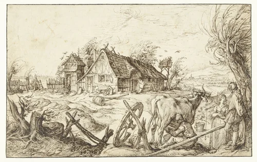 The farm by Jacques de Gheyn, drawing, 1603