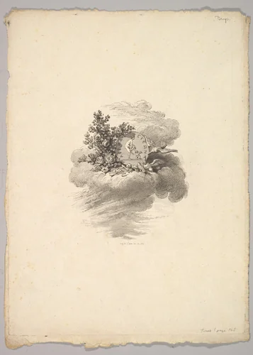 Vignette with Coin on a Cloud with Roses to the left and Doves Below and to the Right, Tome I, Page 148, from Description des Principales Pierres gravées du Cabinet de S.A.S. Monseigneur le Duc d'Orléans Premier Prince du sang. A Paris chez M. l'abbé de la Chau au Palais-Royal M. l'abbé Le Blond au collége Mazarin Et chez Pissot, libraire, quai des Augustins by Augustin de Saint-Aubin, print, 1778-1780