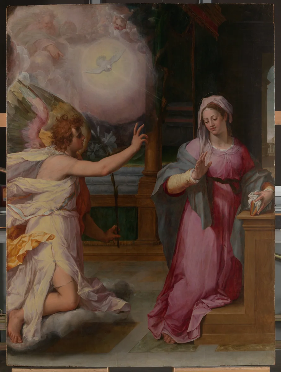 The Annunciation by Peter Candid, painting, 1580-1590