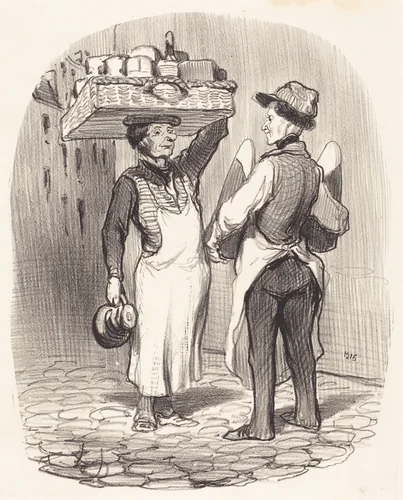 Des chargés d'affaires by Honoré Daumier, print, 1848