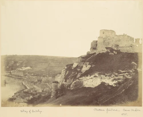 Village of Andelys - Chateau Gaillard, Coeur de Lion by Alfred Capel-Cure, photograph, 1856