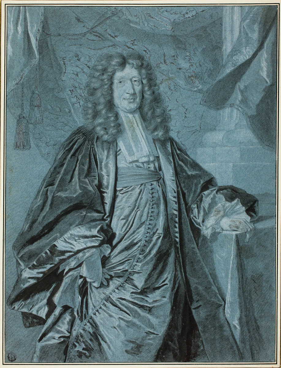 Gentleman's Portrait by Hyacinthe Rigaud, drawing, 1698