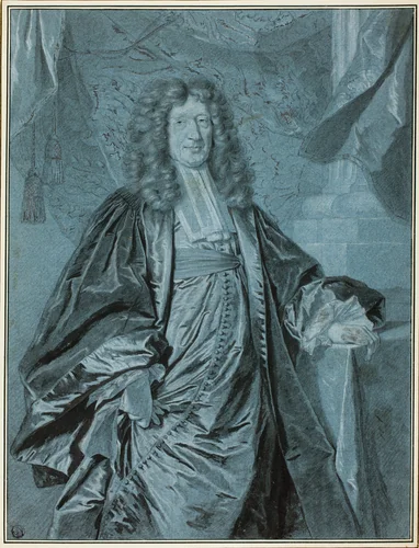 Gentleman's Portrait by Hyacinthe Rigaud, drawing, 1698