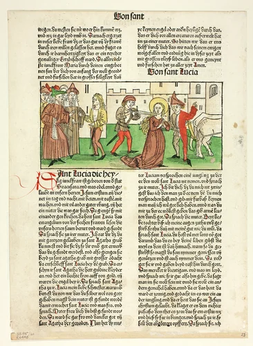 The Martyrdom of Saint Lucy from Heiligenleben, Sommerteil (Lives of the Saints, Summertime), Plate 20 from Woodcuts from Books of the 15th Century by Anton Koberger, print, 1488