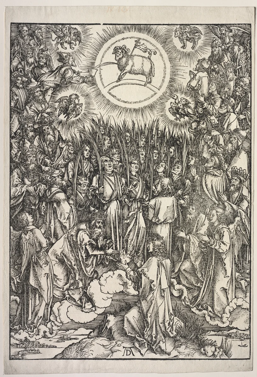 Revelation of St. John: The Adoration of the Lamb by Albrecht Dürer, print, 1511