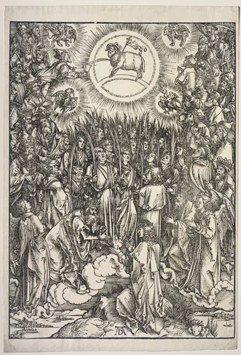 Revelation of St. John: The Adoration of the Lamb by Albrecht Dürer, print, 1511