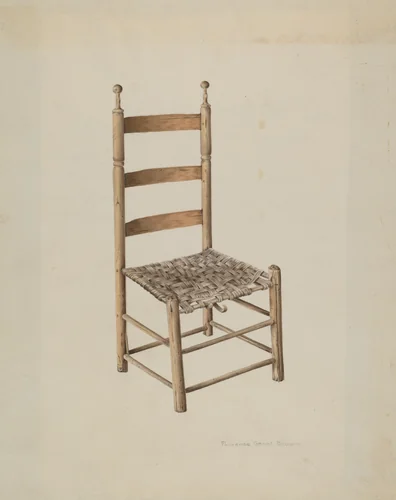 Ladder Back Chair by Florence Grant Brown, index of american design, 1935-1942