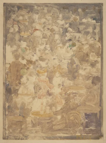 Outdoor Cafe Scene by Maurice Prendergast, print, 1900-1905