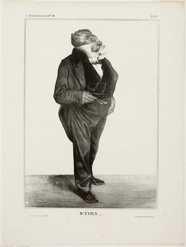Mr. Étien...., plate 283 from Célébrités de la Caricature by Honoré-Victorin Daumier, print, 1833
