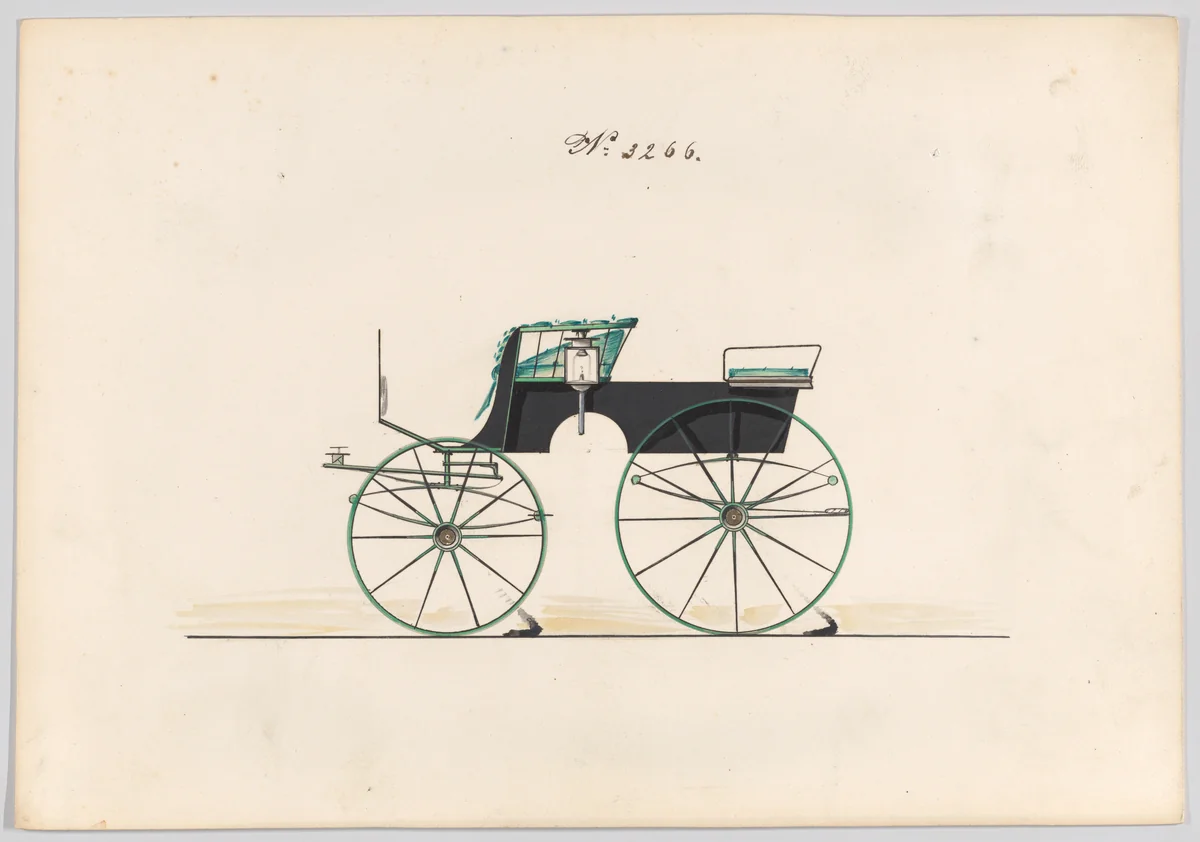 Design for T-Cart, no. 3266 by Brewster & Co., drawing, 1876