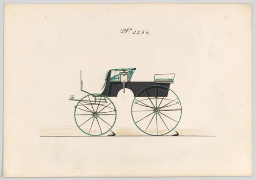 Design for T-Cart, no. 3266 by Brewster & Co., drawing, 1876