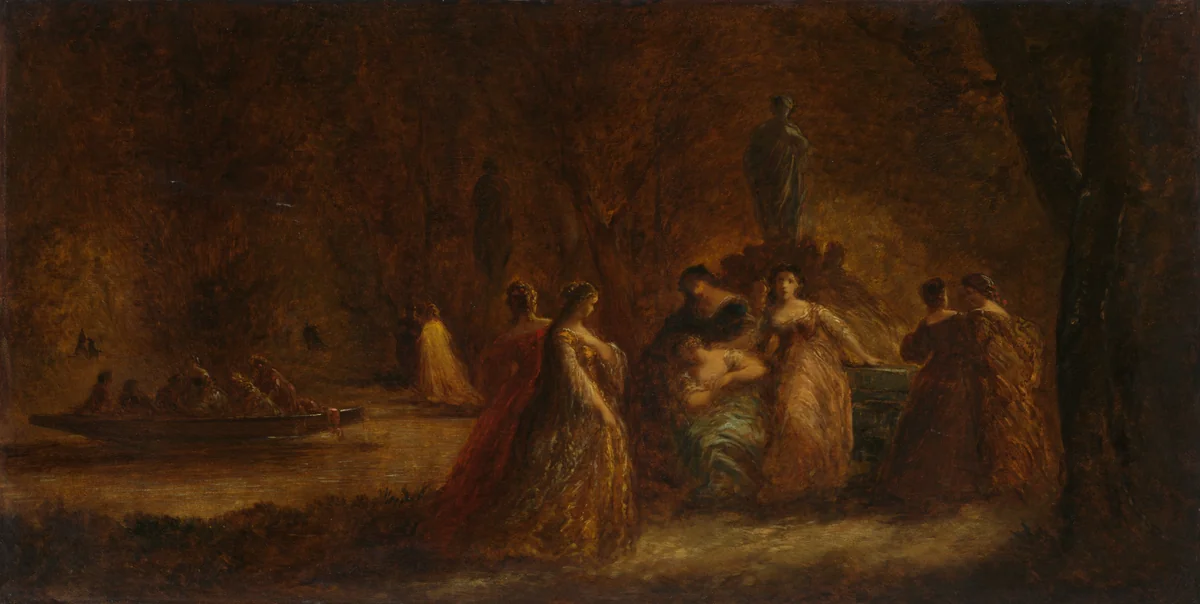 A Woodland Fête by Adolphe Monticelli, painting, 1853-1862