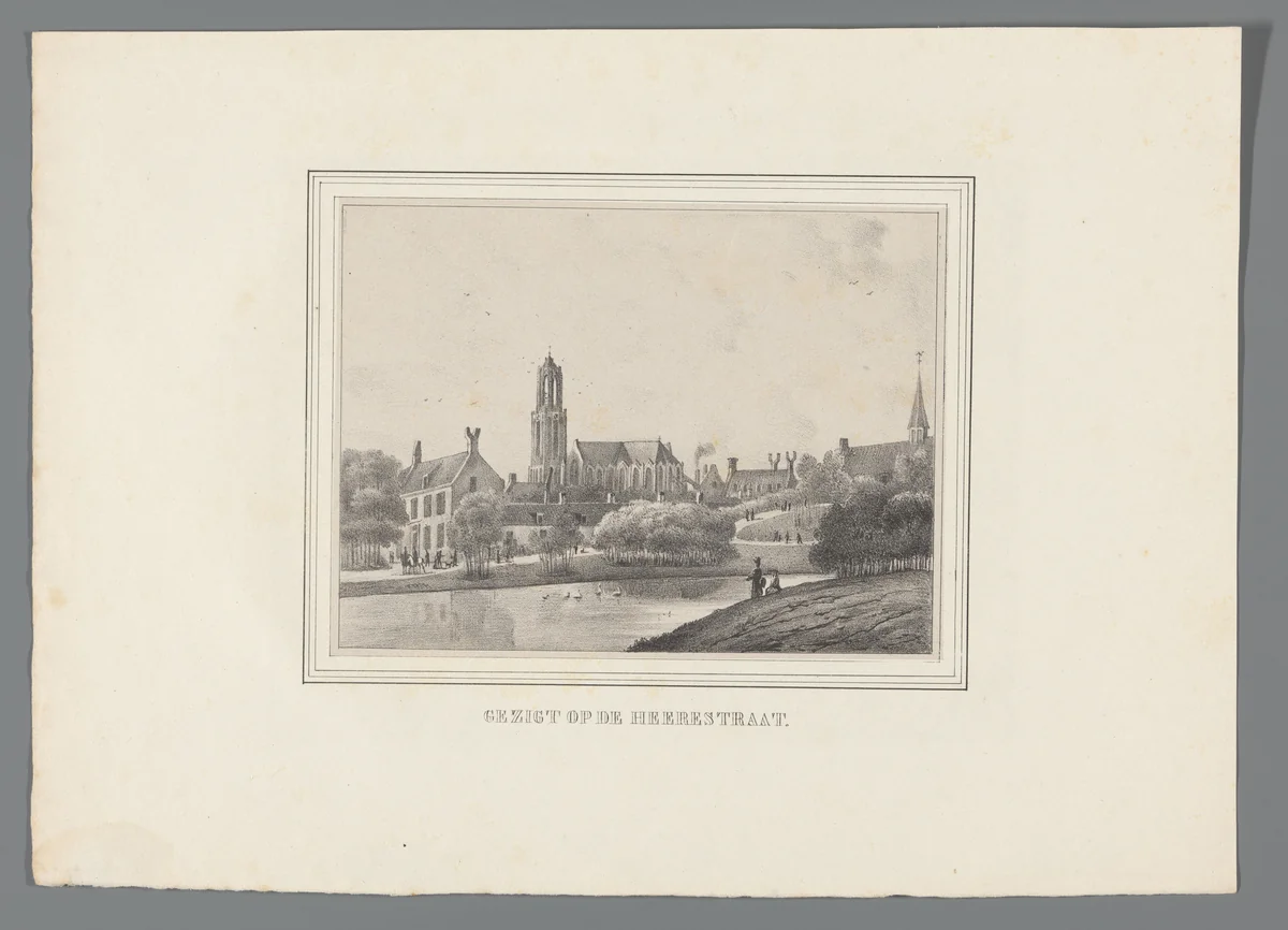Gezigt op de Heerestraat by anonymous, print, 1831