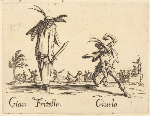 Gian Fritello and Ciurlo by Jacques Callot, print, 1622