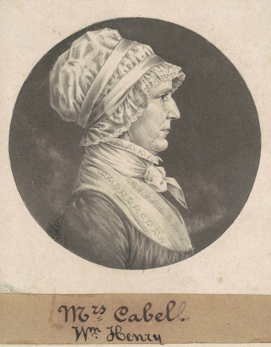Hannah Carrington Cabell by Charles B. J. Févret de Saint-Mémin, print, 1808