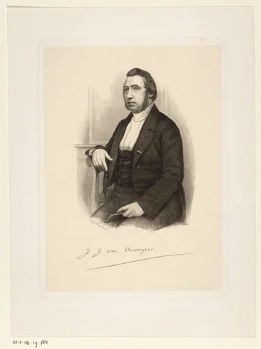 Portret van de Rotterdamse predikant Johannes Jacobus van Oosterzee by Edouard Taurel, print, 1834-1891