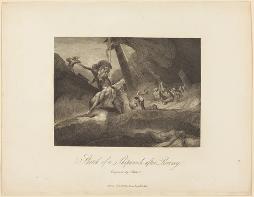Sketch of a Shipwreck by William Blake
George Romney, print, 1809