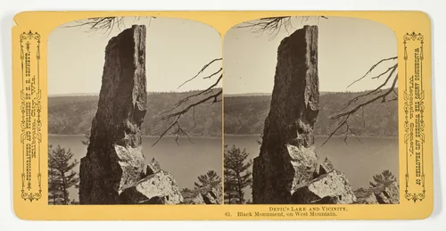 Black Monument, on West Mountain, No. 61 from the series "Devil's Lake and Vicinity" by Henry Hamilton Bennett, photograph, 1870-1908