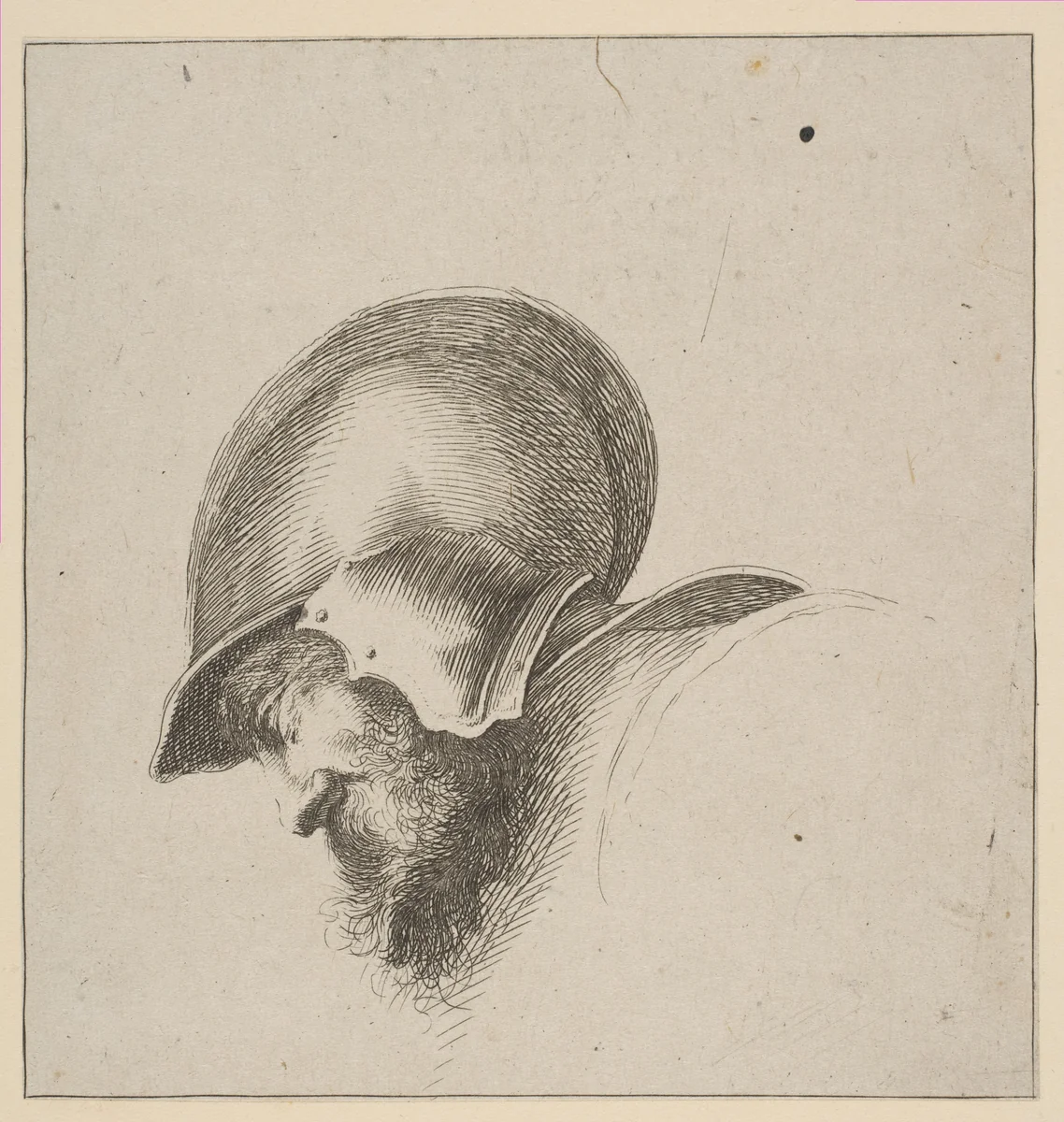 Plate 10: Head of a Soldier, from "Drawing Basics" (I principii del disegno) by Stefano della Bella, print, 1641-1660