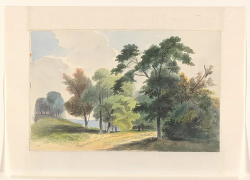 Landschap met bomen by Johannes van Reijn, drawing, 1800-1900