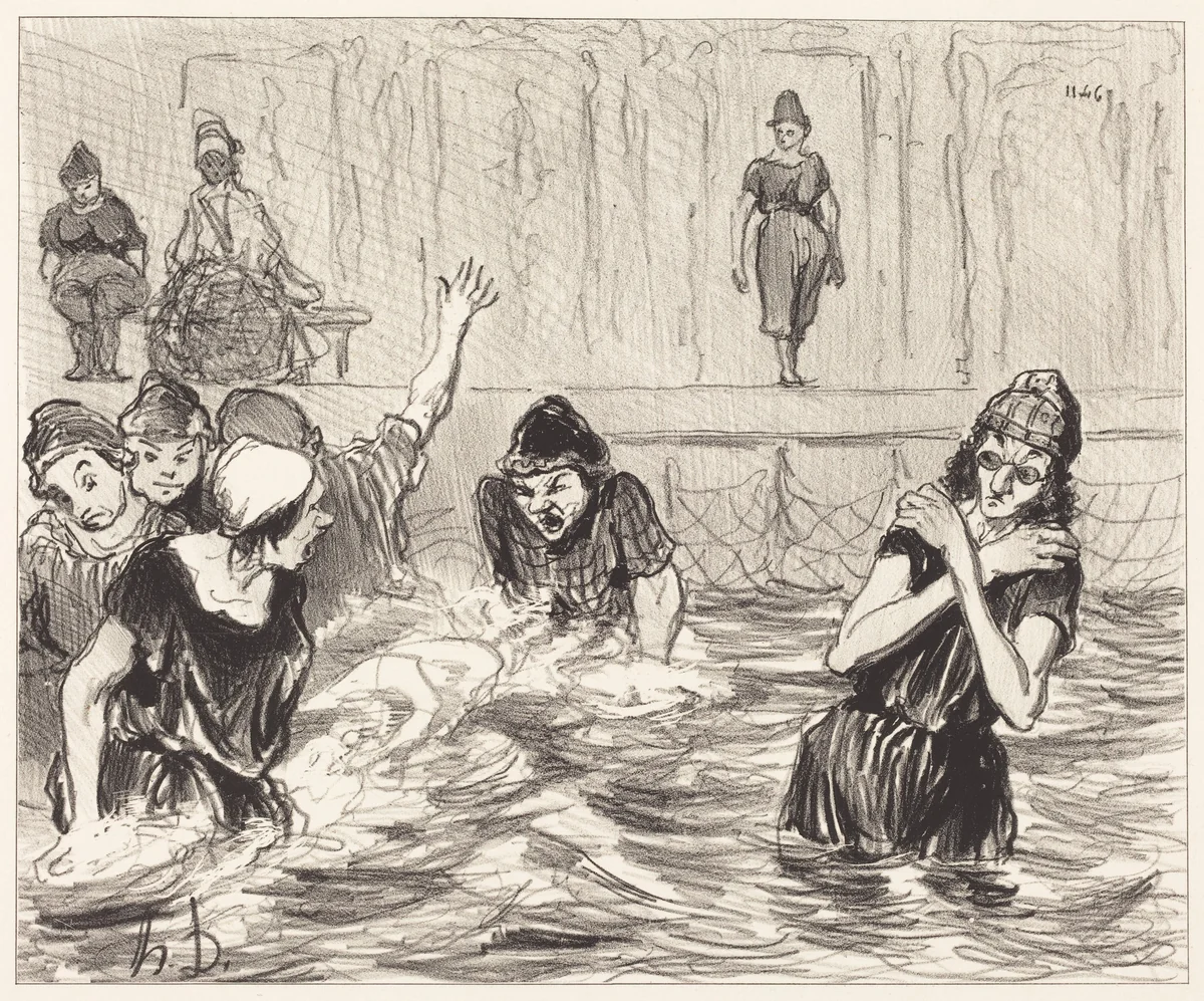 Les Barbotteuses by Honoré Daumier, print, 1847