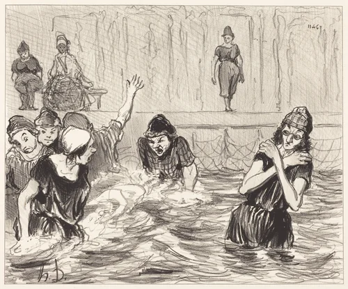 Les Barbotteuses by Honoré Daumier, print, 1847