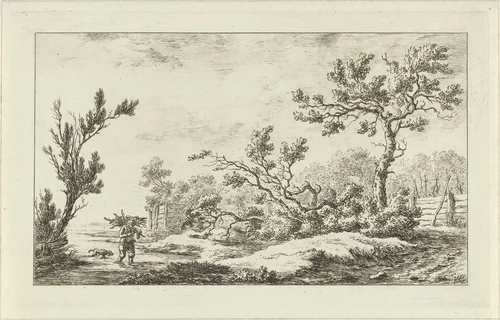 Houtsprokkelaar by Carel Lodewijk Hansen, print, 1780-1840