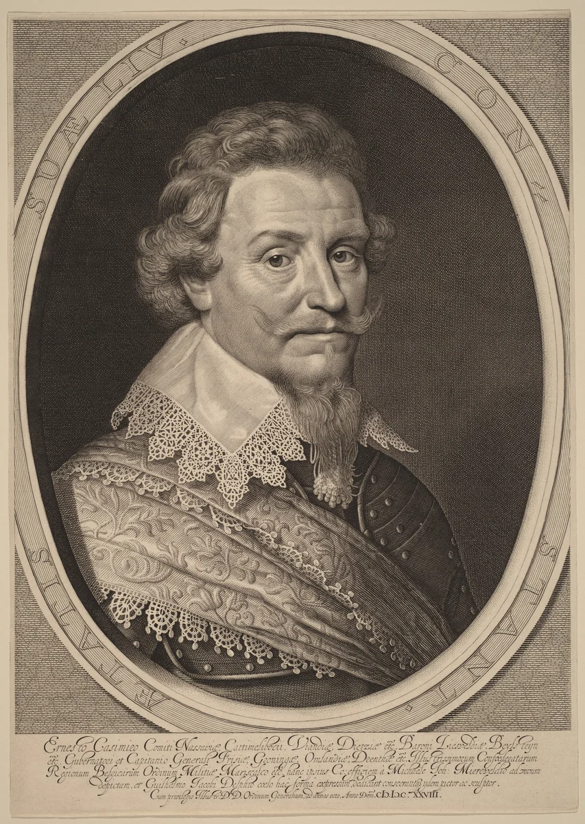 Ernest Casimir, Count of Nassau-Dietz by Willem Jacobsz Delff; Michiel van Miereveld, print, 1628